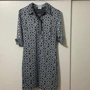 Gretchen Scott Designs Geometric 3/4 Sleeve Dress